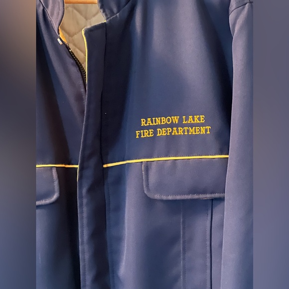 Vintage Rainbow Lake Fire Department Jacket - Size Mens Medium - Picture 4 of 12